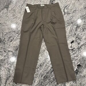 Dockers Pants Mens 34x29 Best Pressed Classic Signature Pleated Khaki Brown Gray